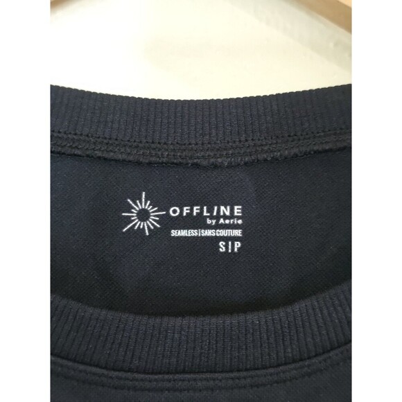 Offline By Aerie Black Seamless Crop Active Top Womens Size Small - Picture 6 of 9